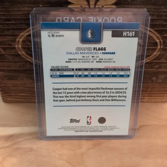 2025-26 Topps Holiday Cooper Flagg Rookie Card Silver Glitter Variation Mavs 🔥 - Picture 3 of 4